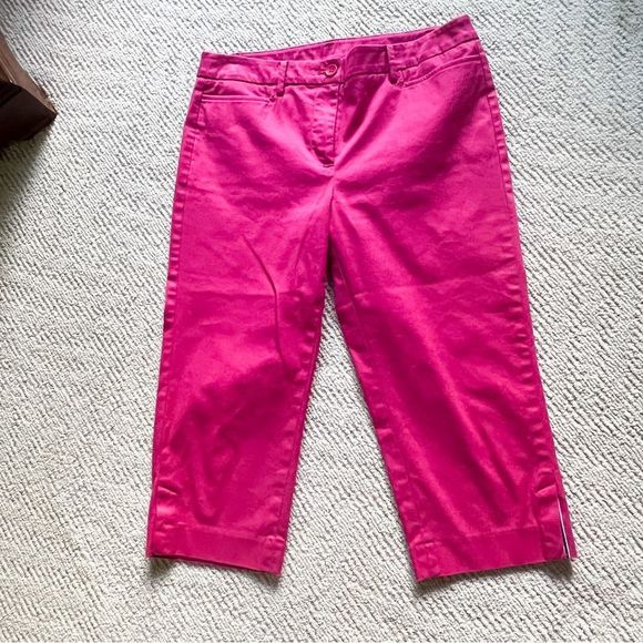 Pretty Pink Talbots Perfect Skimmer Crop Pants Size 6P - Picture 1 of 3